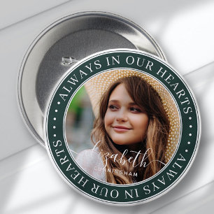 Gedenkstätte immer in unserem Herzen Elegantes Fot Button