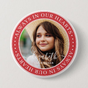 Gedenkstätte immer in unseren Herzen Elegantes Fo Button