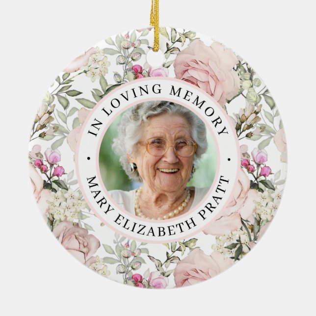 Gedenkstätte in der Liebe Erinnerung Foto Weihnach Keramik Ornament (Hinten)