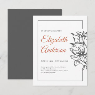 Gedenkstätte in der Liebe Erinnerung Moderne Folia Dankeskarte