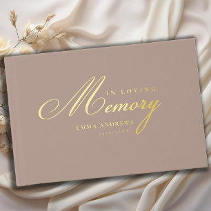 Gedenkstätte "In Loving memory" Goldener Film, bra Gästebuch