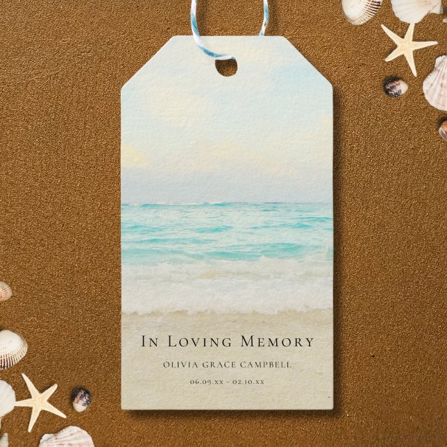 Gedenkstätte oder Beerdigung von Beerdigungen Geschenkanhänger (Beach Memorial Gift Tags)