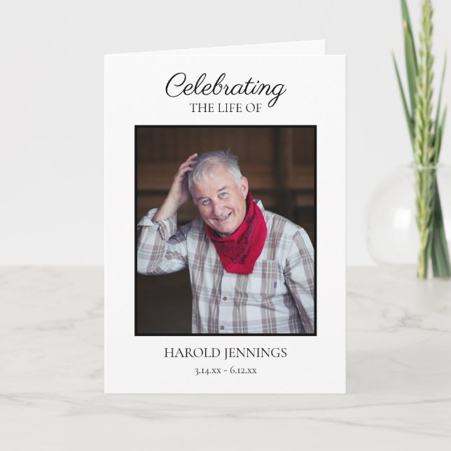 Gedenkstätte zur Beerdigung eines eleganten Fotos Programm (Vorderseite)