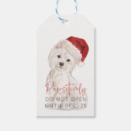 GEDENKT nicht öffnen Santa Dog BLANK Weihnachten Geschenkanhänger