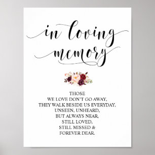 Gedenktafel für die Hochzeit 'In liebevoller Erinn Poster