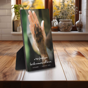 Gedenktafel für verlorene Hunde mit Foto Fotoplatte