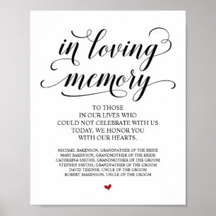 Gedenktafel 'In Liebe in Unserem Herzen' Poster
