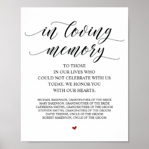 Gedenktafel 'In Liebe in Unserem Herzen' Poster