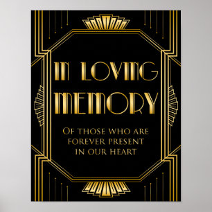 Gedenktafel zur Hochzeit   Gatsby Art Deco Poster