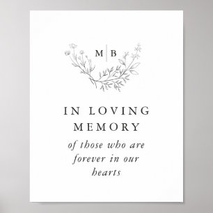 Gedenktafel zur Hochzeit mit Monogramm Poster
