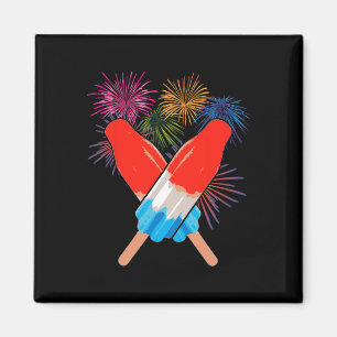 Gedenktag 4. Juli Feiertag Patriotische Rakete Magnet