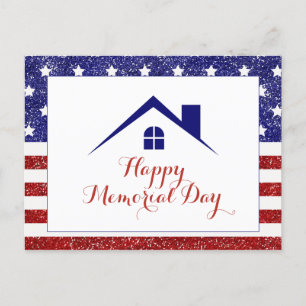 Gedenktag Amerikanische Flagge Real Anwesen Postkarte