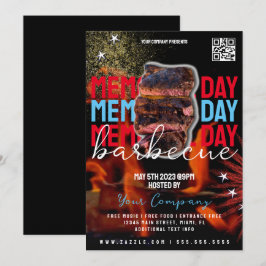 Gedenktag Barbecue Patriotic Party Flyer Einladung