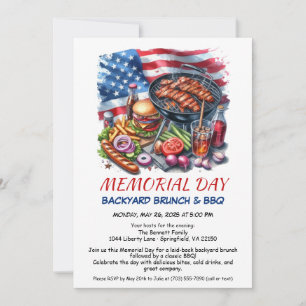 Gedenktag BBQ   Patriotisches Gartenfest Einladung