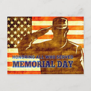Gedenktag des amerikanischen Soldaten Postkarte