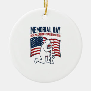 Gedenktag Gefallene Helden Patriotisches Soldaten- Keramik Ornament