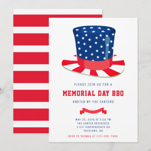 Gedenktag GRILLEN Red White Blue Einladung