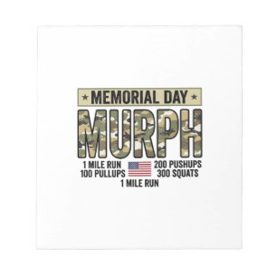 Gedenktag Murph Workout Vintage Vector Shirt_1 Notizblock