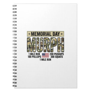 Gedenktag Murph Workout Vintage Vector Shirt_1 Notizblock