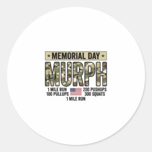 Gedenktag Murph Workout Vintage Vector Shirt_1 Runder Aufkleber