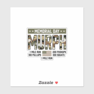 Gedenktag Murph Workout Vintage Vector Shirt (2 Aufkleber