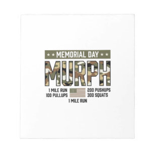 Gedenktag Murph Workout Vintage Vector Shirt (2 Notizblock