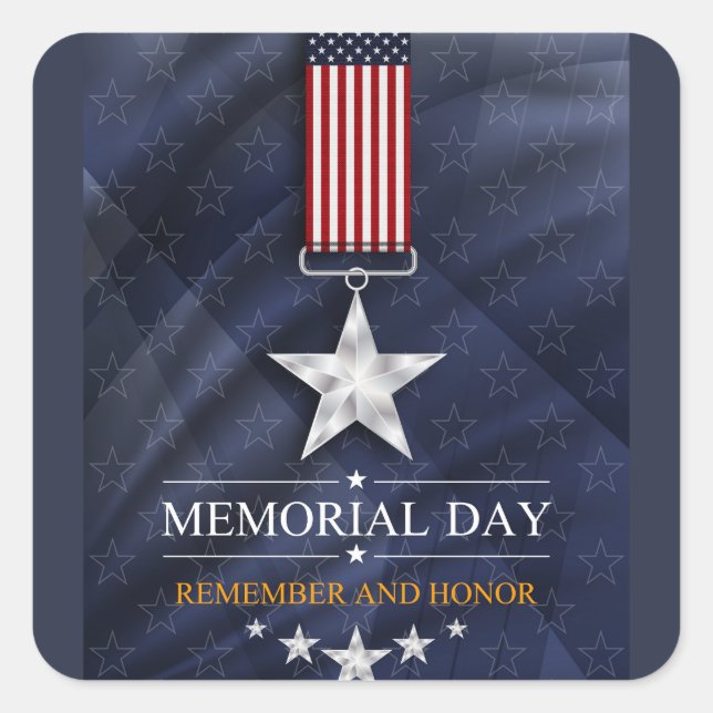 Gedenktag Quadratischer Aufkleber (Vorderseite)