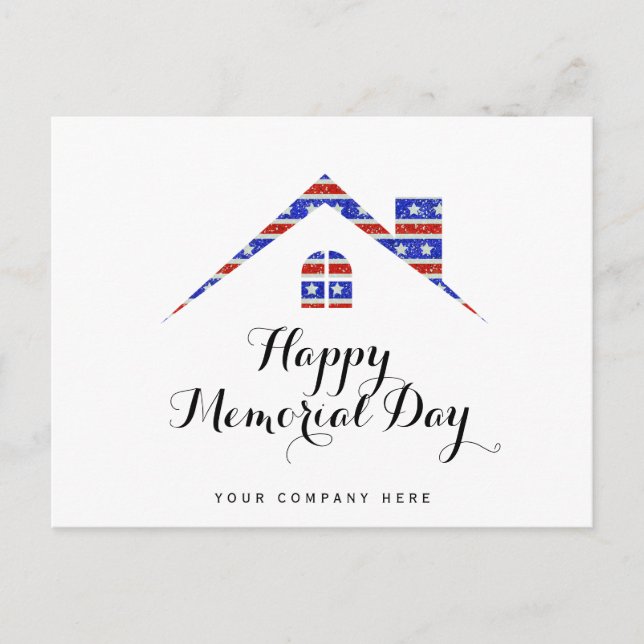 Gedenktag Real Anwesen House American Flag Postkarte (Vorderseite)