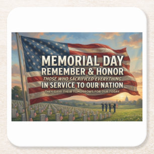 Gedenktag Rechteckiger Pappuntersetzer