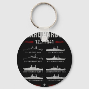Gedenktag Schlachtschiff Pearl Harbor 7. Dezember Schlüsselanhänger