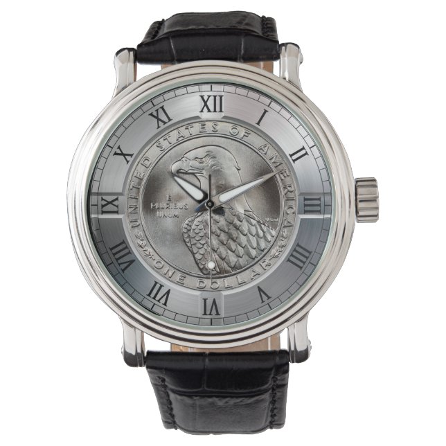 Gedenktag Silver Dollar Eagle ~ Armbanduhr (Vorderseite)