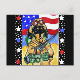 Gedenktag-Soldat-Dachshund Postkarte