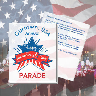 Gedenktag-Sternenflagge Unsere Stadtparade Flyer