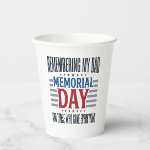 Gedenktag Vater Tribut Patrioten Pappbecher