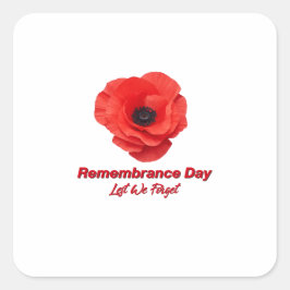 Gedenktag. Veteranentag Quadratischer Aufkleber