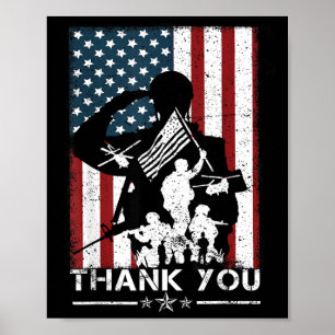 Gedenktag Veterans Day Danke Militär Wir Vergessen Poster