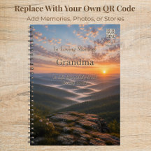 Gedenktagebuch Bergsonne mit Foto & QR