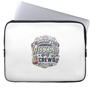 Gedenktags-Wochenende-Crew Vintage Patriotisches T Laptopschutzhülle