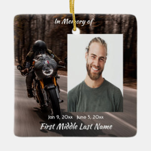 Gedenktext & Fotos Motorrad Biker Keramikornament