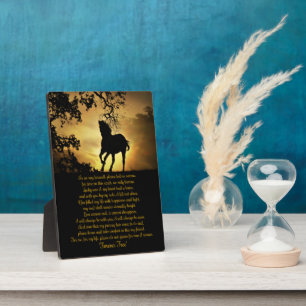 Gedenktribut mit spirituellem Gedicht Fotoplatte