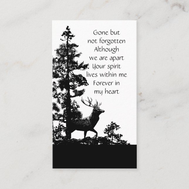 Gedenkveranstaltung Einladung Maskuline Stag Dez A (Vorderseite)