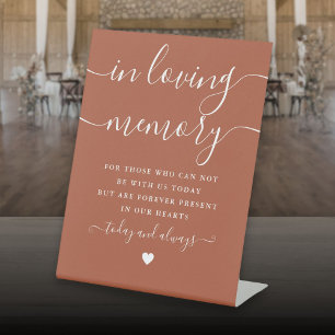 Gedenkzeichen Terrakotta Hochzeit In Loving Memory Sockelschild