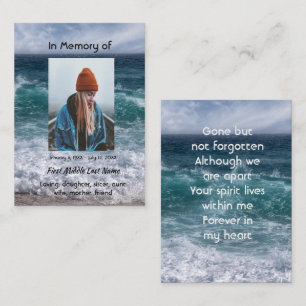 Gedicht Andenken Ozean Meer Strand Visitenkarte