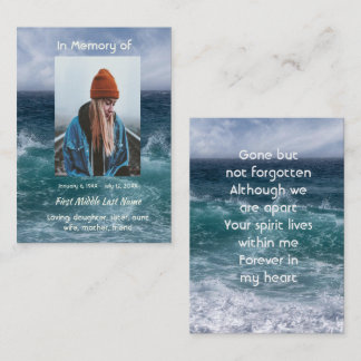 Gedicht Andenken Ozean Meer Strand Visitenkarte