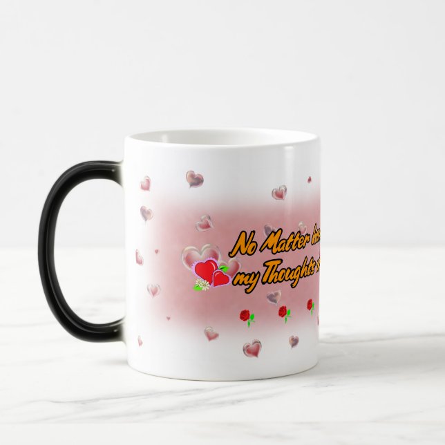 Gedicht auf einem Keramik-Kaffee Verwandlungstasse (Links)