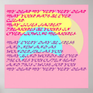 Gedicht auf rosa blasse Zitrone romantisch Valenti Poster