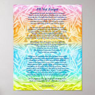 Gedicht: Besondere Erinnerungen von Haustieren, PO Poster