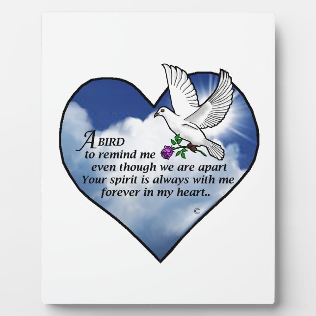 Gedicht "Bird Heart" Fotoplatte (Vorderseite)