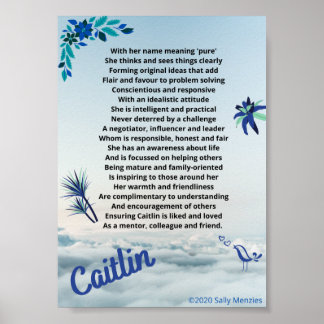 Gedicht "Caitlin" Poster