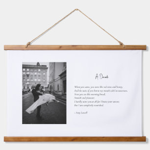 Gedicht "Custom Foto Leinwand Hochzeitstag" Wandteppich Mit Holzrahmen